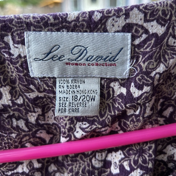 Lee David woman collection rayon blouse V-neck button down plus size - Picture 4 of 4